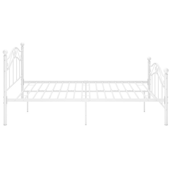vidaXL Bed Frame without Mattress White Metal 120x200 cm