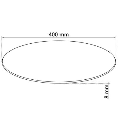 vidaXL Table Top Tempered Glass Round 400 mm