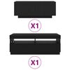 vidaXL TV Cabinet Set 2 pcs Black 200 x 35 x 40 cm Engineered Wood