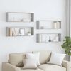 vidaXL Wall Cube Shelf 4 pcs Concrete Grey 80x15x26.5 cm Engineered Wood