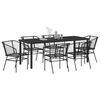 vidaXL Garden Dining Set 7 pcs Black Poly Rattan