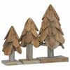 vidaXL Christmas Tree with Stand 3 pcs Brown Solid teak wood