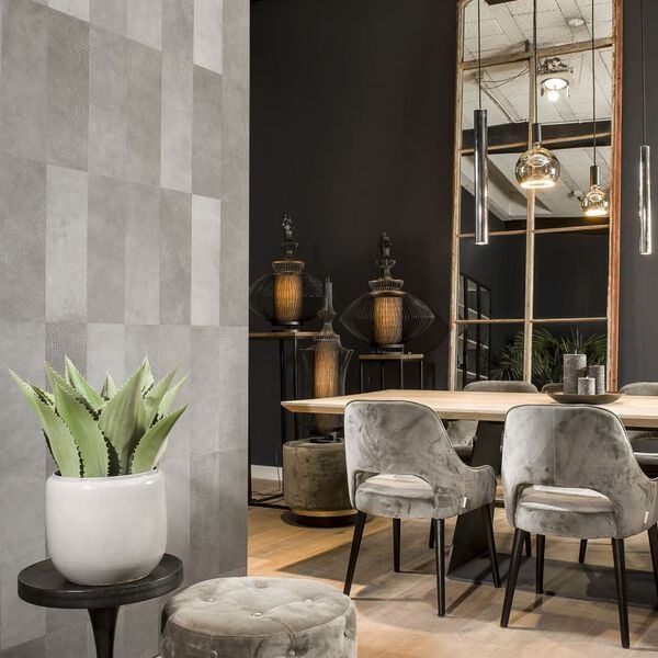 WallArt Leather Tiles Lyttelton Bluish Grey 16 pcs