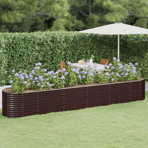 vidaXL Garden Raised Bed Galvanised Steel 440x80x68 cm Brown