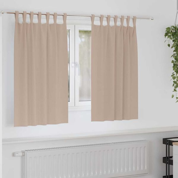 vidaXL Blackout Curtains with Rings 2 pcs Taupe 140 x 140 cm Polyester