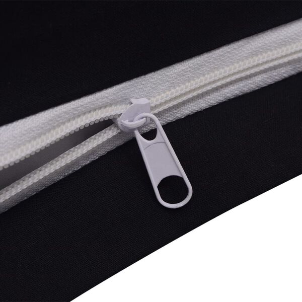 vidaXL Duvet Cover Set Cotton Black 200x200/80x80 cm