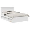 vidaXL Bed Frame with Headboard White 140 x 200 cm Solid Pine Wood