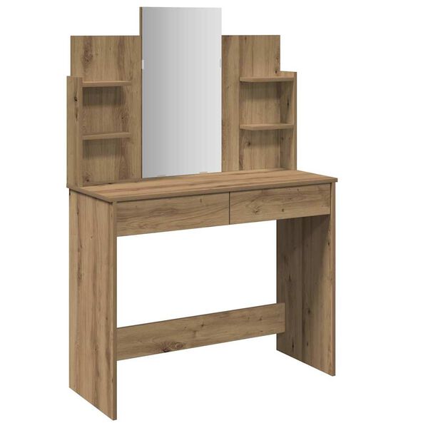 vidaXL Dressing Table with Mirror Artisan Oak 96x39x142 cm