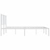 vidaXL Metal Bed Frame without Mattress with Headboard White 200x200cm
