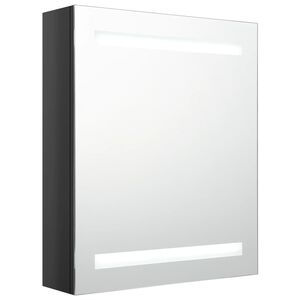 vidaXL Bathroom Cabinet | Shining Black | MDF with Melamine Finish, Glass