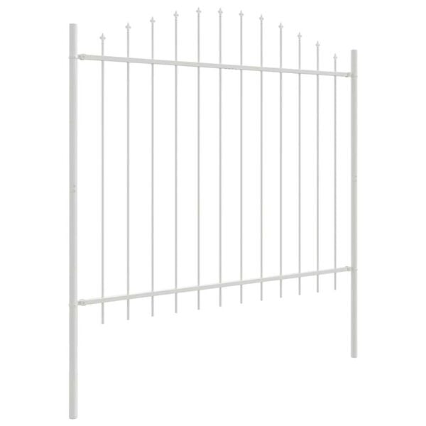vidaXL Garden Fence White 170 x 165 cm Powder-Coated Steel
