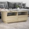vidaXL Coffee Table with LED Lights Sonoma Oak 90x49x40 cm