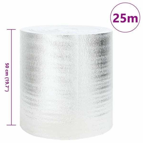vidaXL Radiator Heat Reflector 2 pcs Silver 25 x 0.5 m Polyethylene