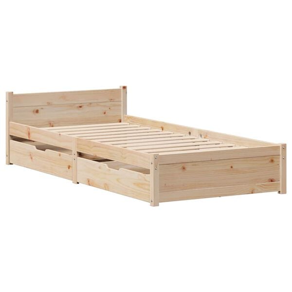 vidaXL Bed Frame without Mattress 90x190 cm Single Solid Wood Pine