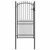 vidaXL Fence Gate with Spikes EMMEN 100 x 200 cm Powder-coated steel