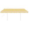vidaXL Manual Retractable Awning with LED 4x3.5 m Yellow and White