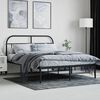 vidaXL Metal Bed Frame without Mattress with Headboard Black 140x200cm