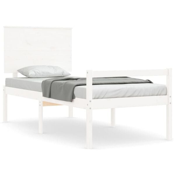 vidaXL Senior Bed without Mattress White Single Solid Wood