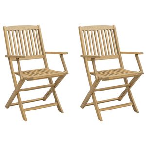 vidaXL Folding Garden Chairs 2 pcs 54x61x88 cm Solid Wood Acacia