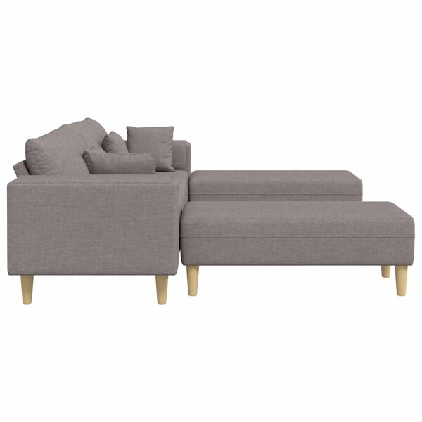 vidaXL Fabric Sofa with Cushion Taupe 208 cm Fabric