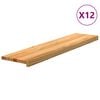 vidaXL Stair Treads 12 pcs Light Brown 110x25x2 cm Solid Wood Oak