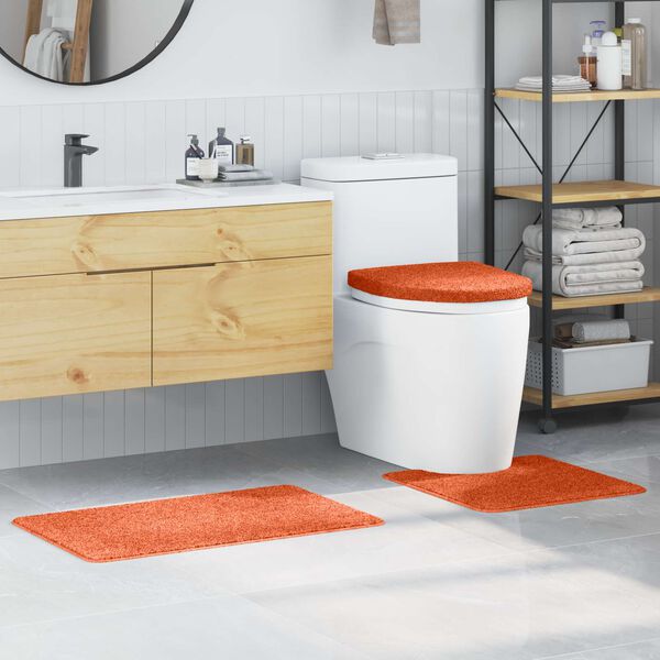 vidaXL Anti-slip Bath Mat Set 3 pcs Orange PP
