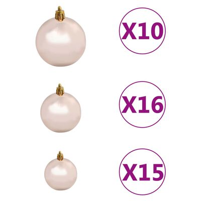vidaXL Artificial Pre-lit Christmas Tree with Ball Set L 240 cm White