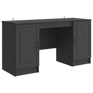 vidaXL Desk with Shelf Black 142.5 x 50 x 75 cm Engineered Wood