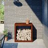 vidaXL Firewood Rack 60x40x60 cm Weathering Steel