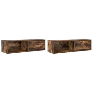 vidaXL TV Cabinets 2 pcs Smoked Oak 100x31x25,5 cm Engineered Wood