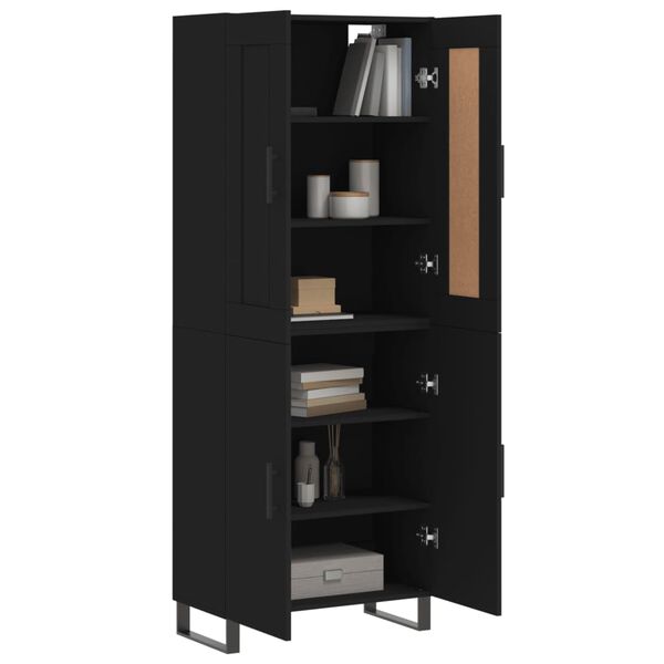 vidaXL Highboard Black 69.5x34x180 cm Engineered Wood