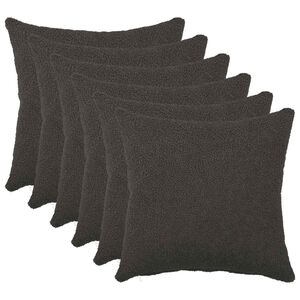 vidaXL Cushion Cover 6 pcs HEERLEN Dark Grey 30 x 30 cm Boucl&eacute;