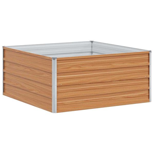 vidaXL Garden Raised Bed 100x100x45 cm Galvanized Steel Silver