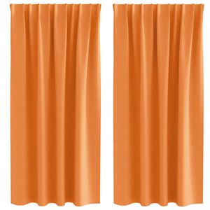 vidaXL Blackout Curtains with Rings 2 pcs Orange 175 x 140 cm