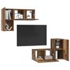 vidaXL TV Cabinet Set Wall-mounted 4 pcs Old Wood Engineered Wood