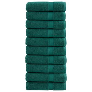 vidaXL Premium Bath Towels "SOLUND" 10 pcs Green 100x150 cm 600 gsm