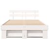 vidaXL Bed Frame with Headboard White 140 x 190 cm Solid Pine Wood