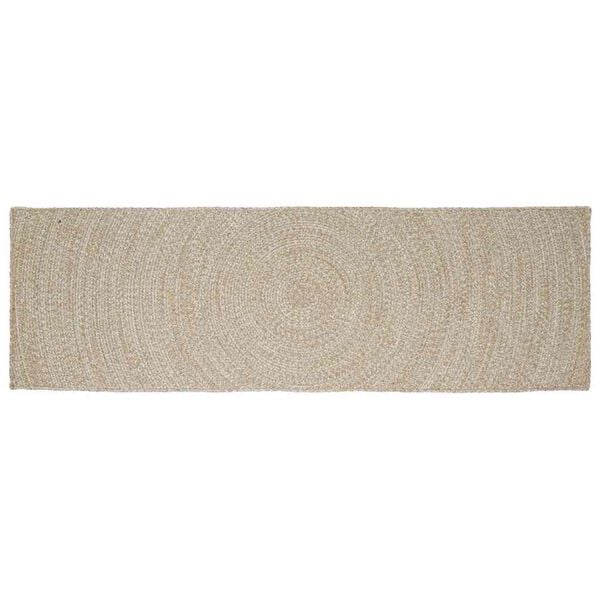 vidaXL Area Rugs Rectangular Natural and White 60 x 300 cm Jute