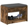 vidaXL Hall Bench with Cushion with Shelf Smoked Oak 63 x 38 x 45 cm