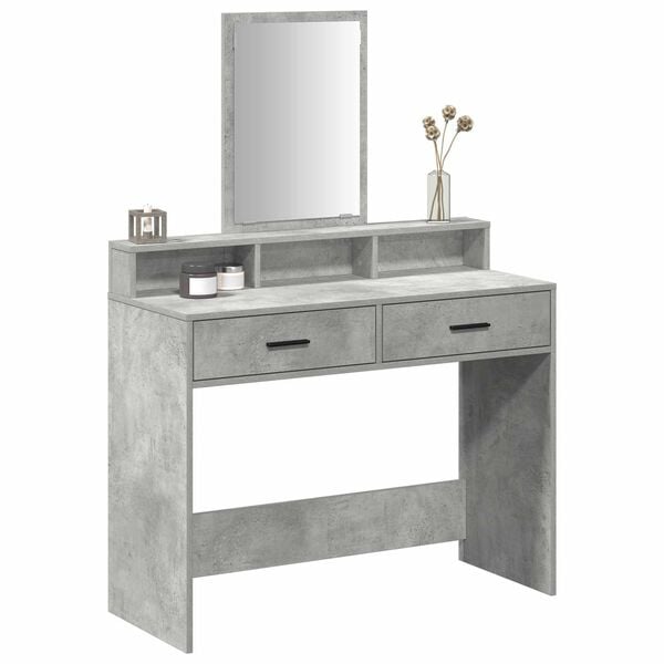 vidaXL Dressing Table Concrete Grey 100 x 41 x 140 cm Engineered Wood
