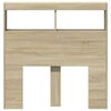 vidaXL Headboard Cabinet with LED Sonoma Oak 100x17x102 cm