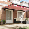 vidaXL Retractable Awning Red and white 500 x 300 cm Fabric, Metal