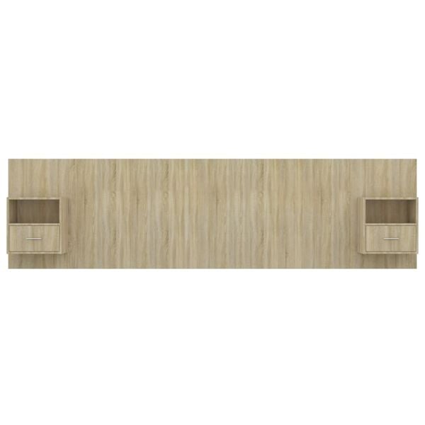 vidaXL Bed Headboard with Cabinets Sonoma Oak Engineered Wood