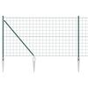 vidaXL Euro Fence with Spikes 25 x 1.2 m PVC-Coated Steel Green Mesh