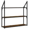 vidaXL 3-Tier Wall Shelf Smoked Oak 80x21x78.5 cm Engineered Wood