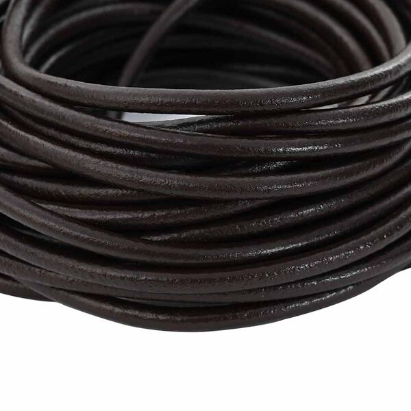 vidaXL Leather Cord Dark Brown &Oslash;4 mm x 50 m Leather