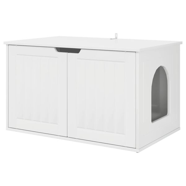 vidaXL Cat House Gloss White 85 x 55 x 53.5 cm Engineered Wood