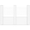 vidaXL U-shape Gabion Basket with 3 Posts Iron 260x20x200 cm