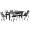 vidaXL Garden Dining Set 9 pcs Black Powder-Coated Steel