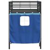 vidaXL Kids'Loft Bed Frame with Curtains Black and Blue 99.5 x 190 cm